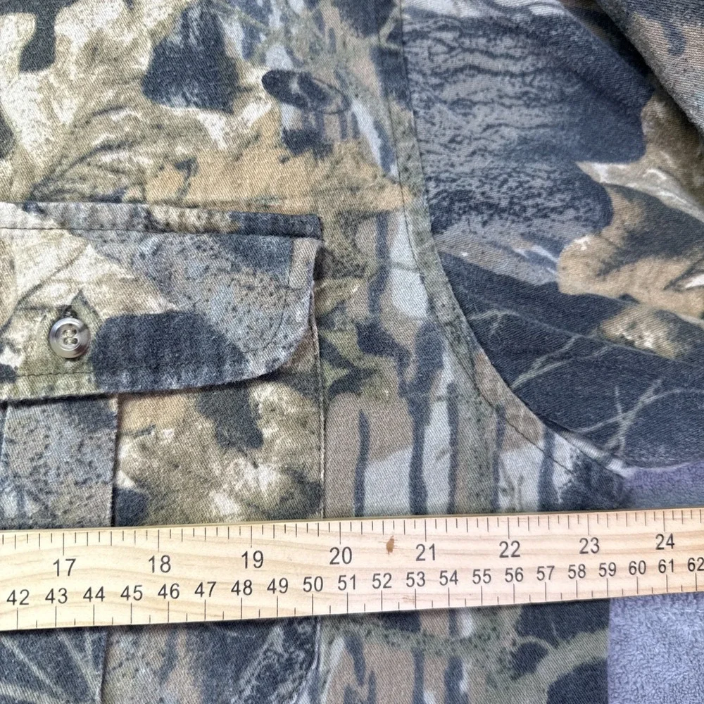 VINTAGE Game Winner Camo Shirt Men's Large Mossy Oak Long Sleeve Hunting Outdoor - Picture 4 of 8